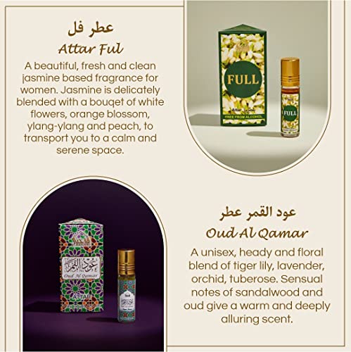 Dukhni Mixed Attar Oil Set | العطار العربي | Authentic Arabic Fragrance Oils | For Ramadan & Eid Gift Hampers | Open Sky, Attar Ful, Skydive, Shahi Darbar, Oud Al Qamar, Oud Al Raghbah - 6Ml Each #TOP3
