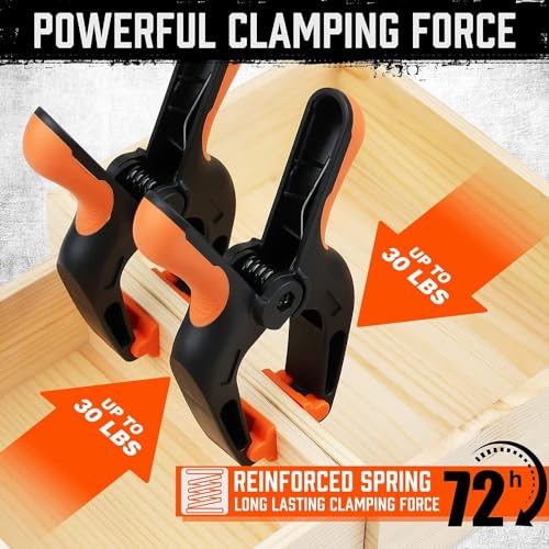 image for HORUSDY 4-Pack Spring Clamps Heavy Duty, 7-inch Large Plastic Clamps f