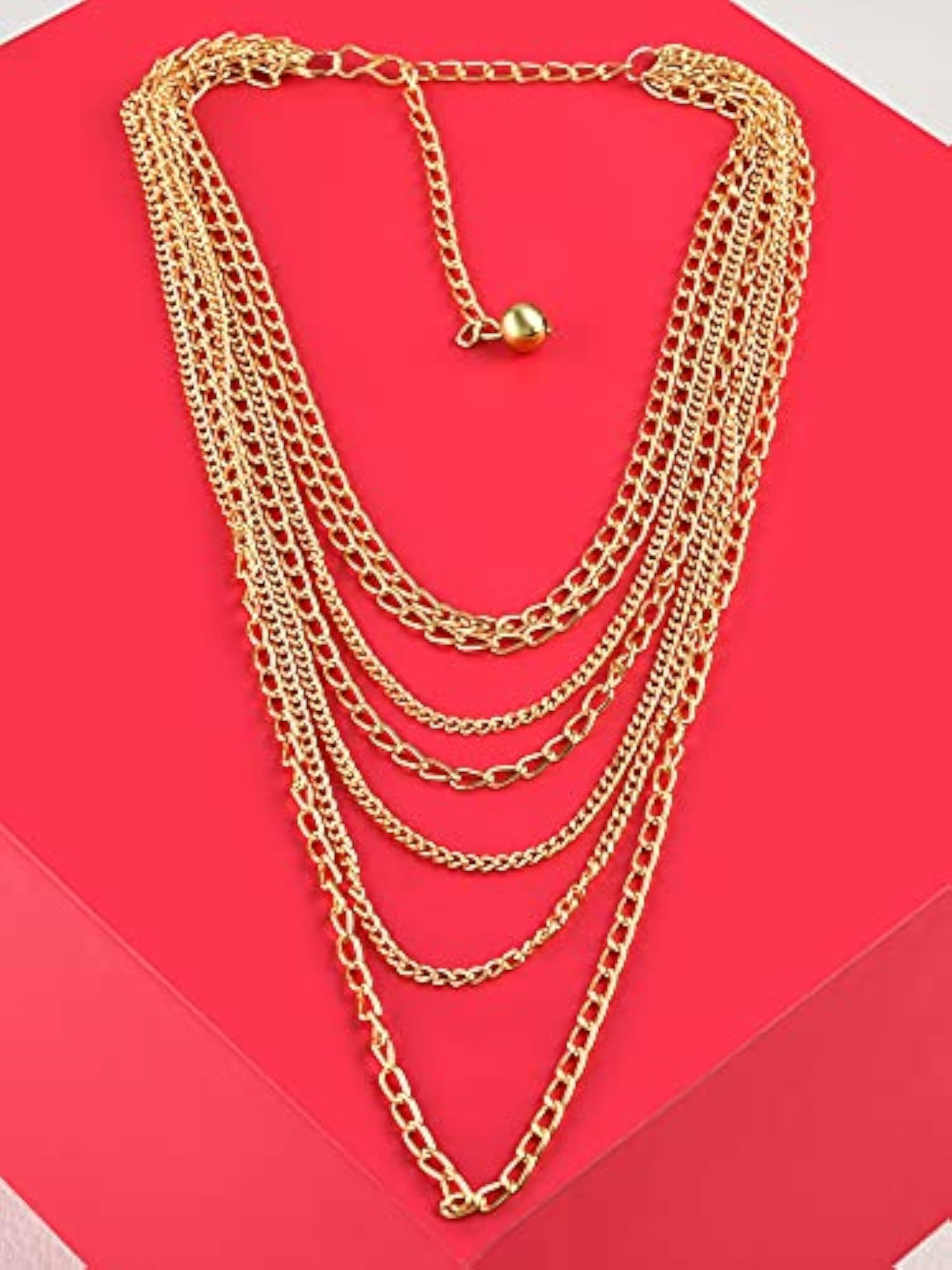 Contemporary Tone Layers Chain Necklace for Women