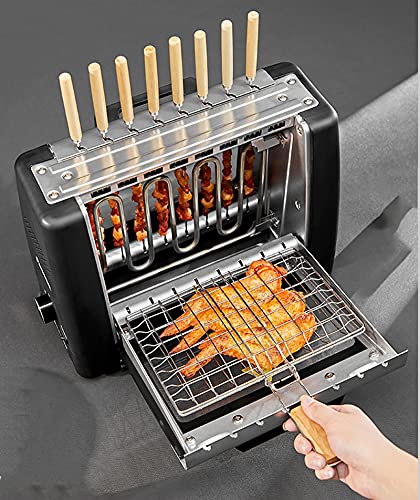 Gril Électrique, Machine À Brochettes Rotative Automatique De Barbecue sans Fumée, Gril Vertical De Barbecue Vertical sans Fumée Portatif De Ménage 1200W
