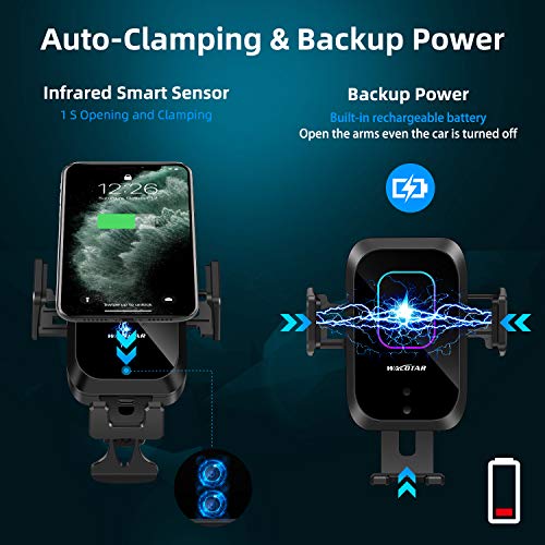 Car Cigarette Lighter Wireless Charger- Phone Holder Mount,Automatic Infrared Smart Sensing 15W Qi Fast Wireless Charging Cradle For Cell Phone,Dual Usb, Double Qc3.0 Output #TOP1