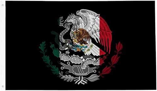 Miniatura 1 de Banderas negras de México de 3 x 5 pies, divertida pancarta para el hogar, patio, casa, jardín, fiestas, decoración interior y exterior, resistente