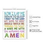 Yellowbird Art & Design Religious Wall Art & Decor - Cute Christian Gifts for Kids Bedroom, Nursery, Little Girls, Boys, Toddlers Room - Spiritual Prayer Wall Decor - Faith God Wall Decor - Bible Verses Quotes Sayings 8x10 Unframed