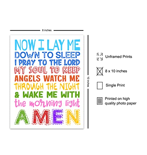 Yellowbird Art & Design Religious Wall Art & Decor - Cute Christian Gifts for Kids Bedroom, Nursery, Little Girls, Boys, Toddlers Room - Spiritual Prayer Wall Decor - Faith God Wall Decor - Bible Verses Quotes Sayings 8x10 Unframed