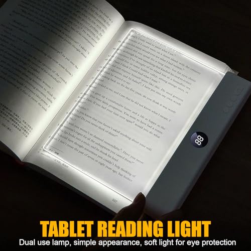 Dewppxi Smart LED Book Light, Tragbare Flaches Buchlicht, Intelligente LED Buchlampe, Augenschutz Leselicht Buch Buchseite Licht Mit 3 Farben und Timer, Zum Lesen Im Bett Bei Nacht (Schwarz)