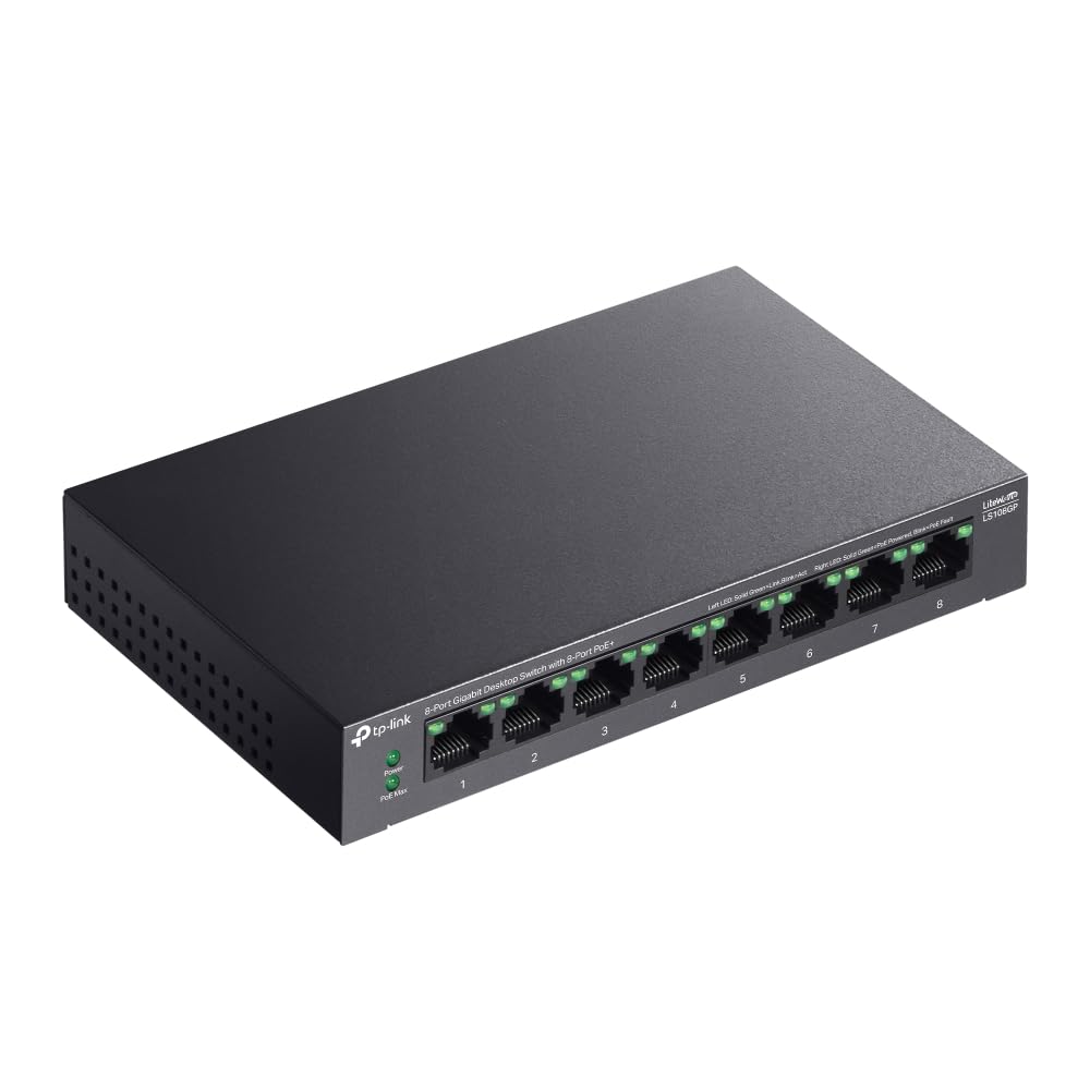 TP-Link LS108GP Gigabit Dswitch 8-Port Poe+