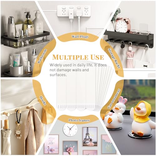 Image of 24 Pairs Adhesive Picture Hanging Strips, 0.7 inchx3.6 inch Damage Free Picture Hangers Without Nail, Command Strips for Posters Wall Decoration (Large-24 Pairs)