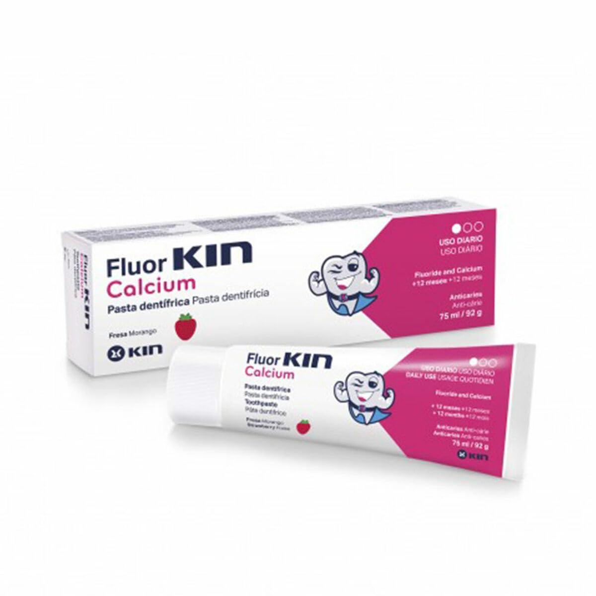 Kin Fluorkin Calcium Toothpaste 75ml Strawberry