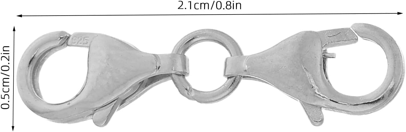 2pcs S925 Sterling Silver Double End Lobster Clasp Jewelry Connector