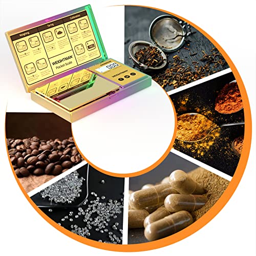 Shiny Digital Gram Scale 200G X 0.01, Chrome Rainbow Mini Scale For Food Ounces And Grams, Iridescent Plating Pocket Scale, Small Jewelry Scale, Travel Scale, Backlit Lcd, Auto-Off, 6 Units, Tare #TOP5