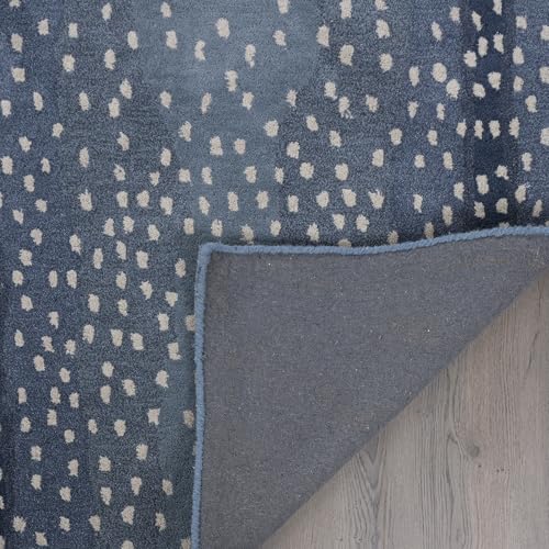 Image of Restoration and Renovation Antelope Cheetah Blue Animal Contemporary Handmade 100% Woolen Area Rugs & Carpets (Blue, 2.6' x 8')