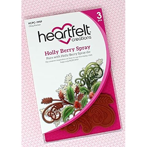 Heartfelt Creations Cling RBBR STMP Set HLLY, Holly Berry Spray Cover