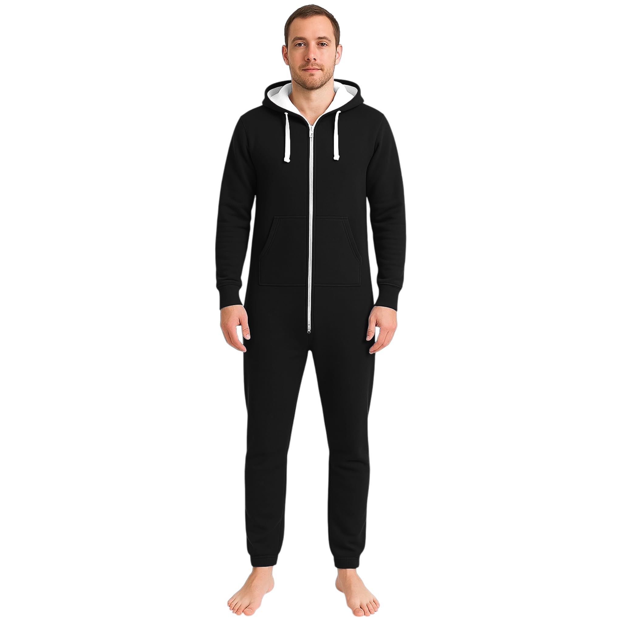Urban Road Unisex Plain Onesie | Men & Women All-in-one Lounge-wear Black