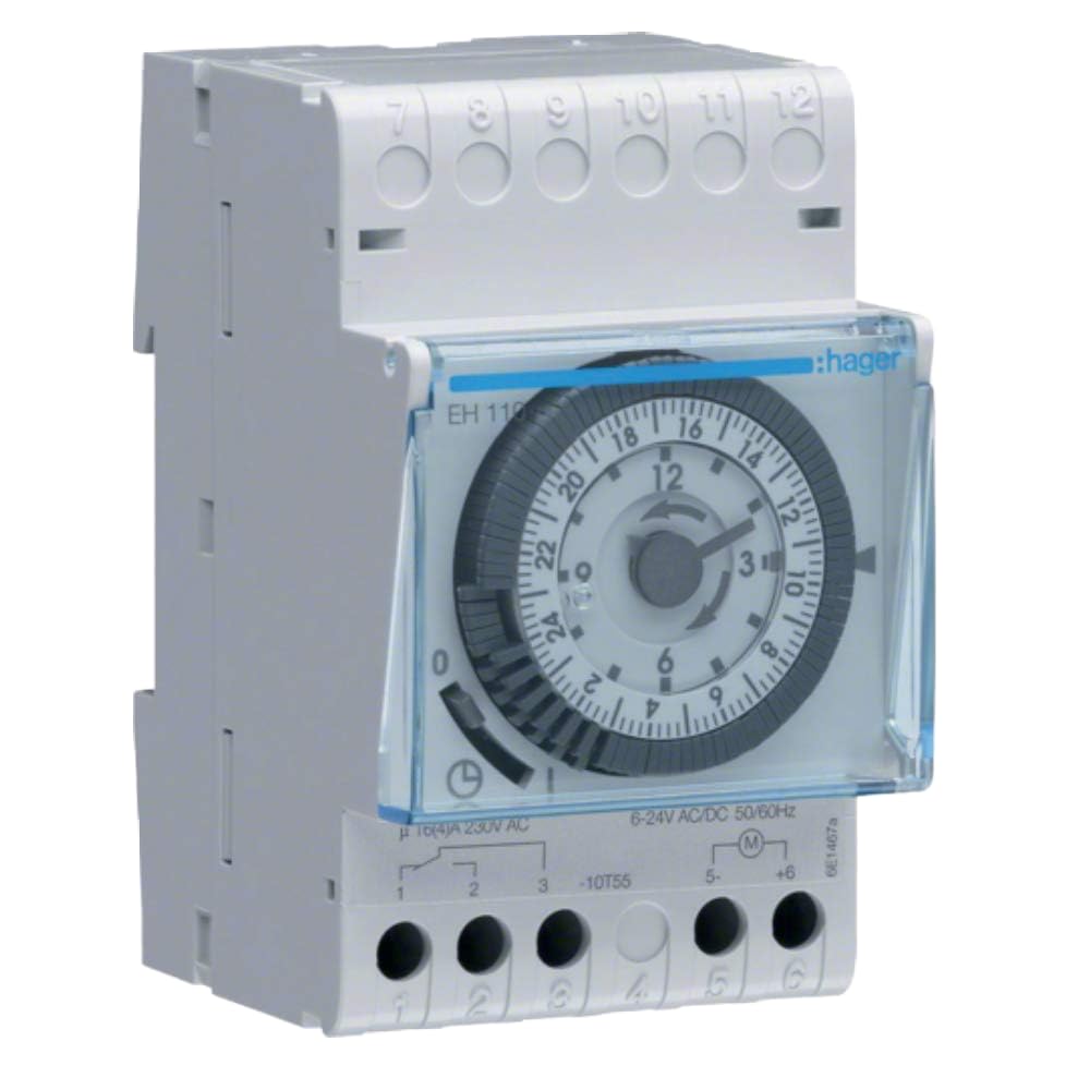 Hager Mechanical Timer 24 Hours Daily Programmable Din Rail Switch Eh110 230V 16A - France