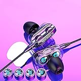 Earbuds Headphones HiFi Stereo in-Ear Wired Earphones with Microphone, 3.5mm Super Bass Headset Noise Isolating, Wired Ear Buds Compatible with Android Phone Tablet Laptop Smartphones Devices (Black)