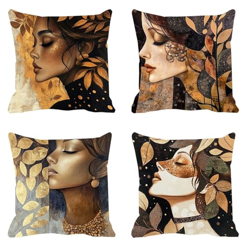 Housse de coussin imperméable 50x50 en velours pour canapé et extérieur