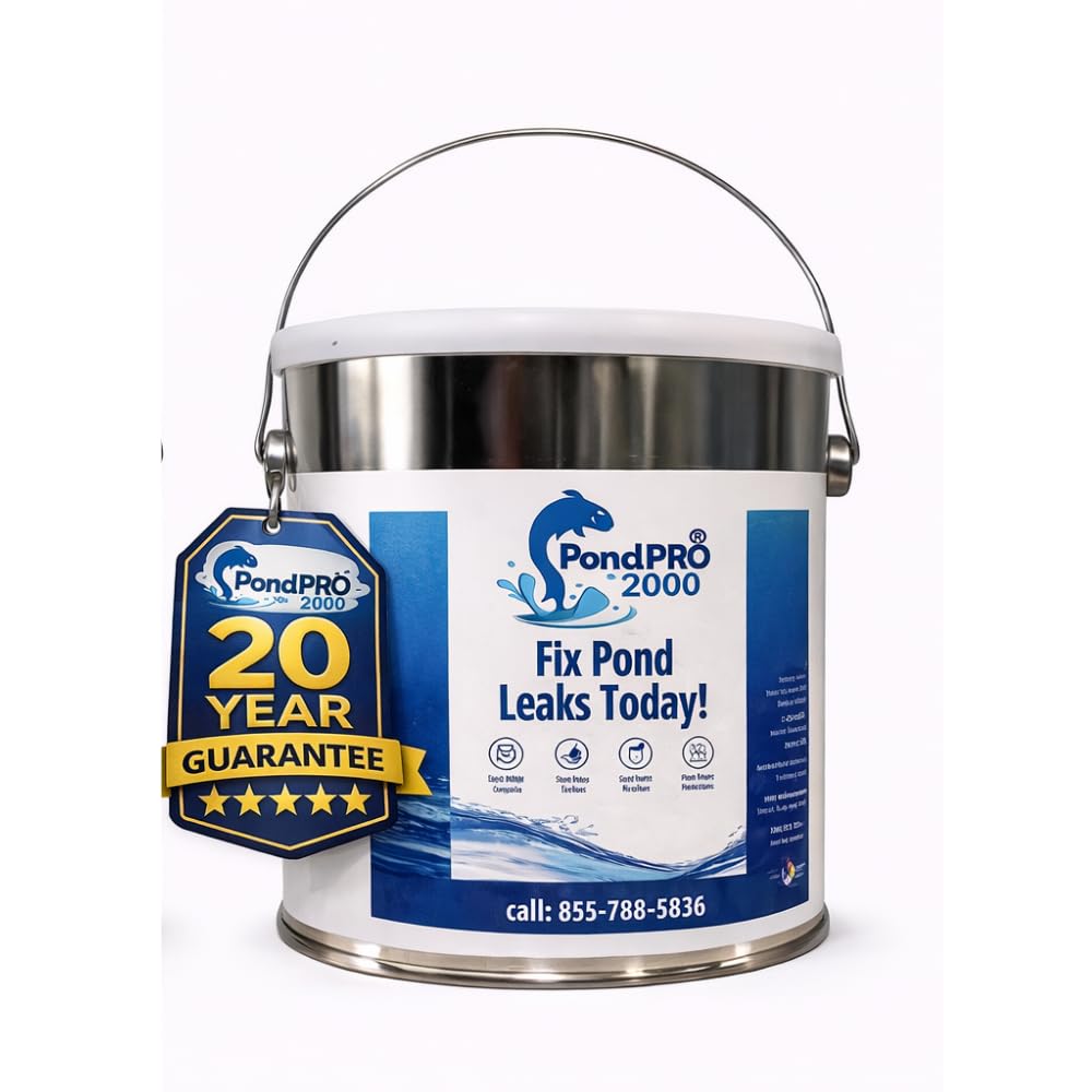 PondPro2000 Liquid Butyl Rubber Pond Sealant – Fish Safe, Waterproof Leak Repair for Ponds, Waterfalls, and Water Features – No Primer Needed, Flexible, Durable, Easy to Apply (1 Gallon)
