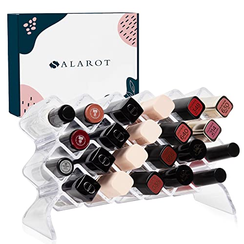 Salarot Lippenstift Organizer Acryl mit 22 Fächern - Transparente Lippenstift Aufbewahrung als Schminktisch Beauty Kosmetik Organizer - Lippenstifthalter Schminktisch Zubehör - Ideales Frauen Geschenk