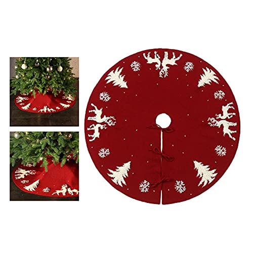 shamjina 36 Polegadas Saia de árvore Tapete Bordado Saia de árvore de Natal para Férias Festa Decora