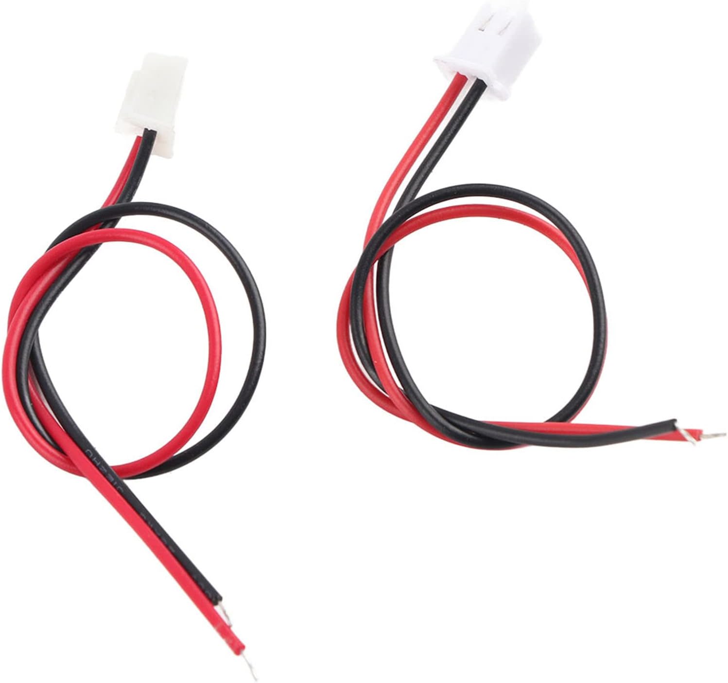 Close-up of the red and black connecting wires