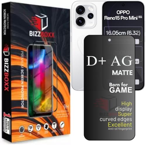 Image of D+ AG Matte Tempered Glass Screen Guard Protector Compatible With OPPO Reno15 Pro Mini 5G Anti Fingerprint Gaming Special Temper With Camera Cut (Reno 15Pro Mini - 6.32 Inch)- Pack of 1