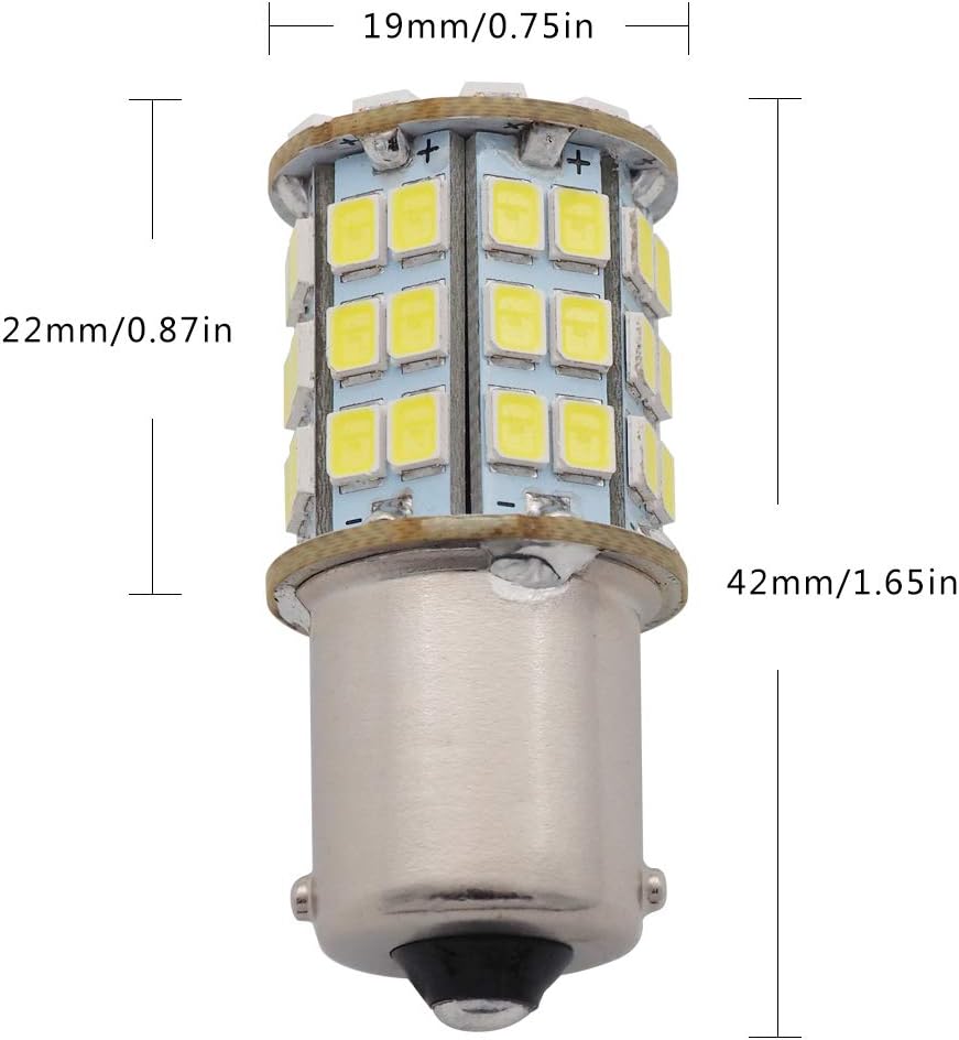 GRV Ba15s 1156 1141 LED Bulb 4W 56-2835SMD Super Bright AC/DC12V-24V 40W Halogen Replacement for RV Trailer Camper Motorhome Interior Lights Cool White Pack of 20