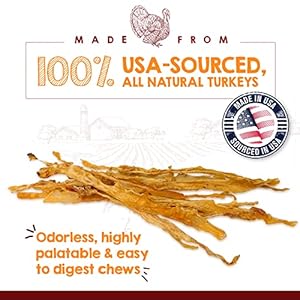 Rileys turkey tendons for canines made in the usa  sourced in the usa  single ingredient canine treats  all pure turkey tendon chews for canines  4 oz   cucciolini doodles