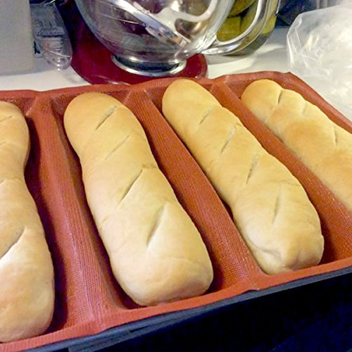 Bluedrop Silicone Bread Forms 12" Hot Dog Bread Molds Non Stick Silicone Coated Fiber Glass Bakery Trays Moulds #TOP3