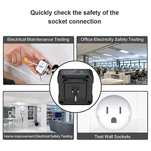 Image of BSIDE EBTN LCD Outlet Tester 3 Results Display, Integrated Voltage Detector, GFCI Receptacle Socket Tester Circuit Analyzer US Wall Plug Leakage Tester Electricity Line Fault Checker