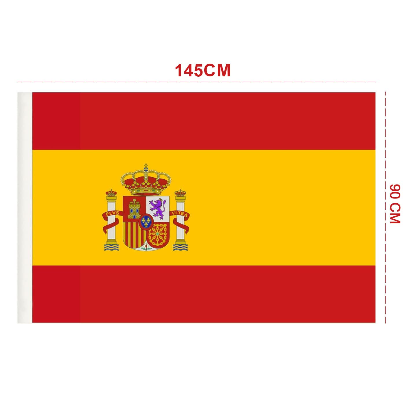 DS HOME Flag of Spain Pack of 2 Large Spanish Flags, 90 x 120 cm, Balcony Flag, Waterproof, Spanish Flag with Coat of Arms - Image 2