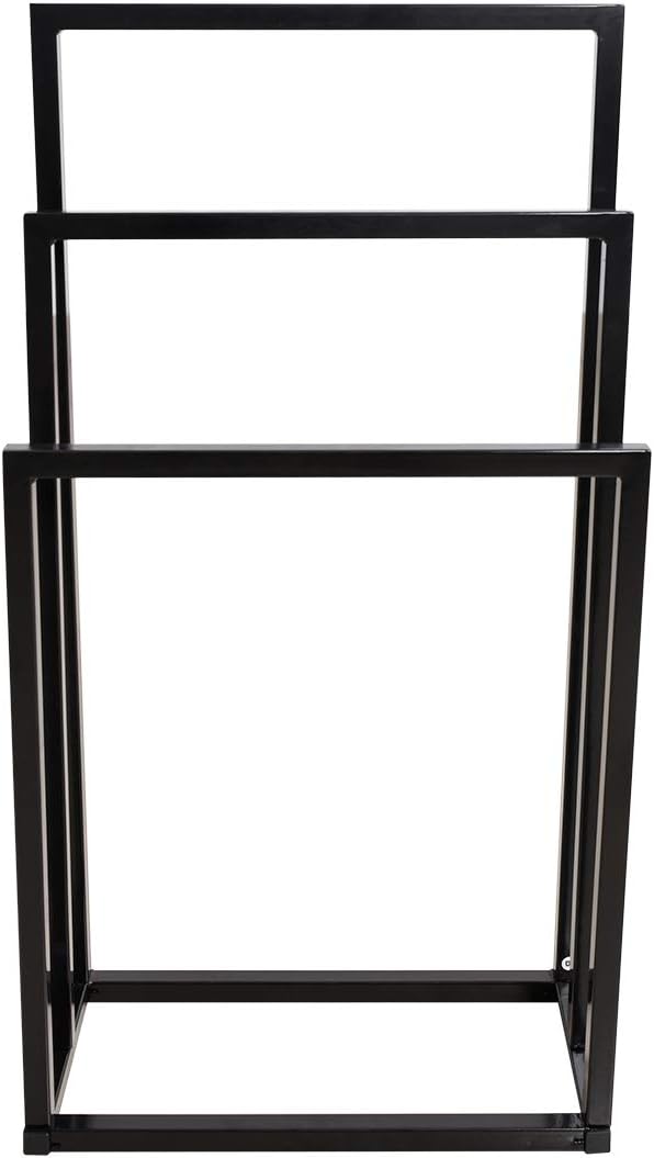 Metal Freestanding Towel Rack 3 Tiers Hand Towel Holder Organizer for Bathroom Accessories, Black