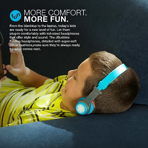 JLab JBuddies Folding Kids Wired Headphones, Toddler Headphones, Noise Isolation, Kids Safe, Volume Limiting Headphones, Headphones for Children, Gray/Blue by JLab - Image 5