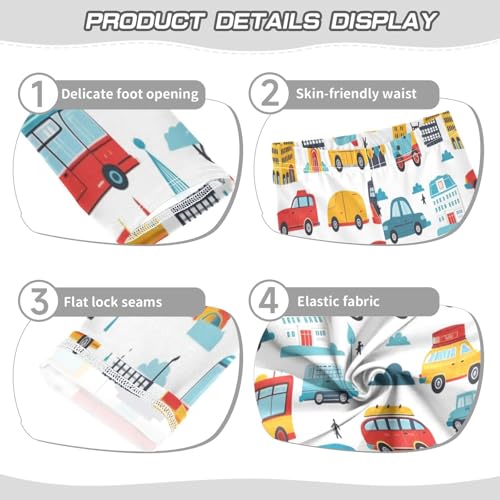 Toddler Girls Leggings Printed Yoga Pants Leggings Red Bus Blue Car for Kids3