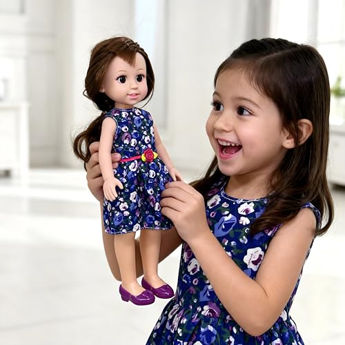 Image of Sakura Dolls for Girls with Cute Floral Dress and Movable Joints| Long Hair| Pretty Shoes| | Kids Toy Birthday Gift for Girls 3 + Years | Girl Doll Toys in Gift Box (C12)| Assorted
