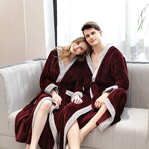 Roupão para spa com capuz longo macio confortável quente robe unissex gola V roupão de banho masculi