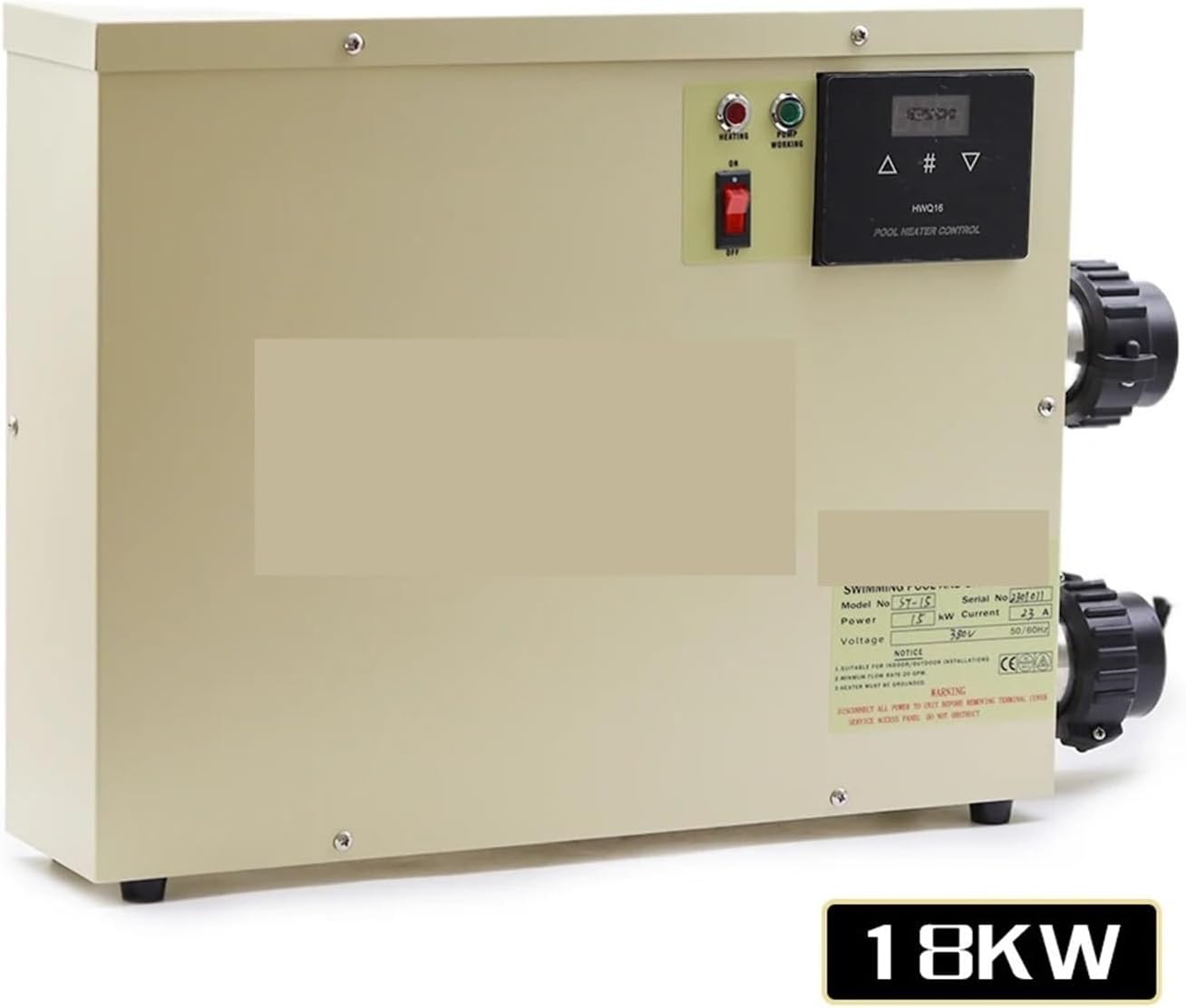 18kw Water Heater For Swimming Pool & Bathtube Thermostat Waterproof Touch Screen For Beginners DIY Use(Single phase)