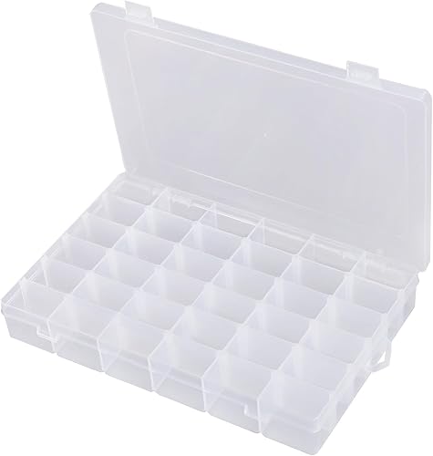 Tnqhuq Organizador de cuentas de 36 rejillas, contenedores de almacenamiento de cuentas de plástico, organizador de almacenamiento de joyas,