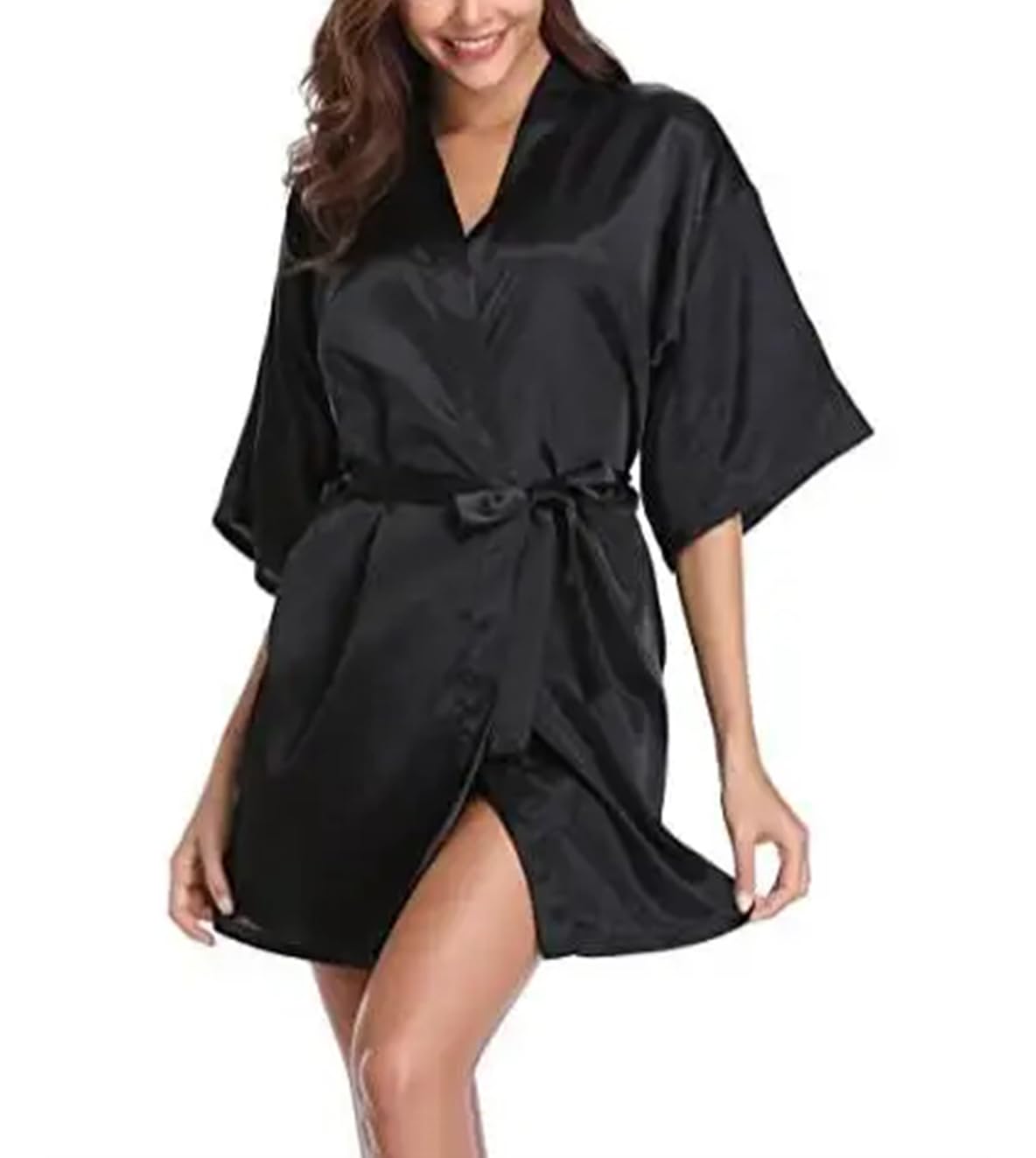 ECwtpndf Accappatoio da Donna in Raso, Abito Kimono in Raso di Seta da Donna Multicolore S-3XL