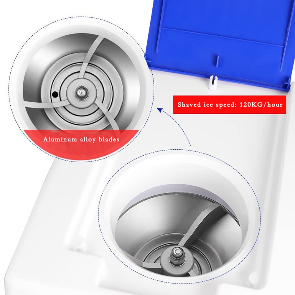 Máquina eléctrica para Hacer Conos de Nieve, trituradora de Hielo raspado de Mesa de 250 W licuadora para Batidos de 265 LB/H para Cocina doméstica, cafetería y Restaurante,