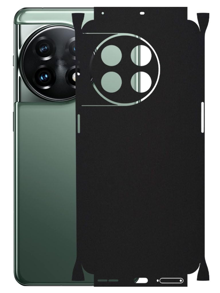 AtOdds - Compatible for OnePlus 11 (5G) Mobile Back Skin Film Wrap with Camera Protector (Coverage - Back+Camera+Sides) (Matte Black)-image-20
