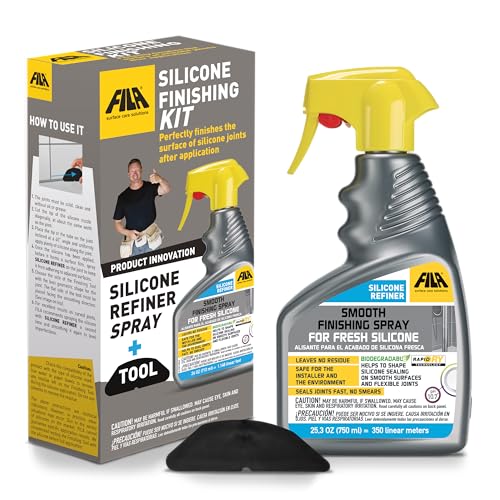 Fila Surface Care Solutions - Silicone Finishing Kit with Smoothing Spray, Caulk Tool Included, 24oz