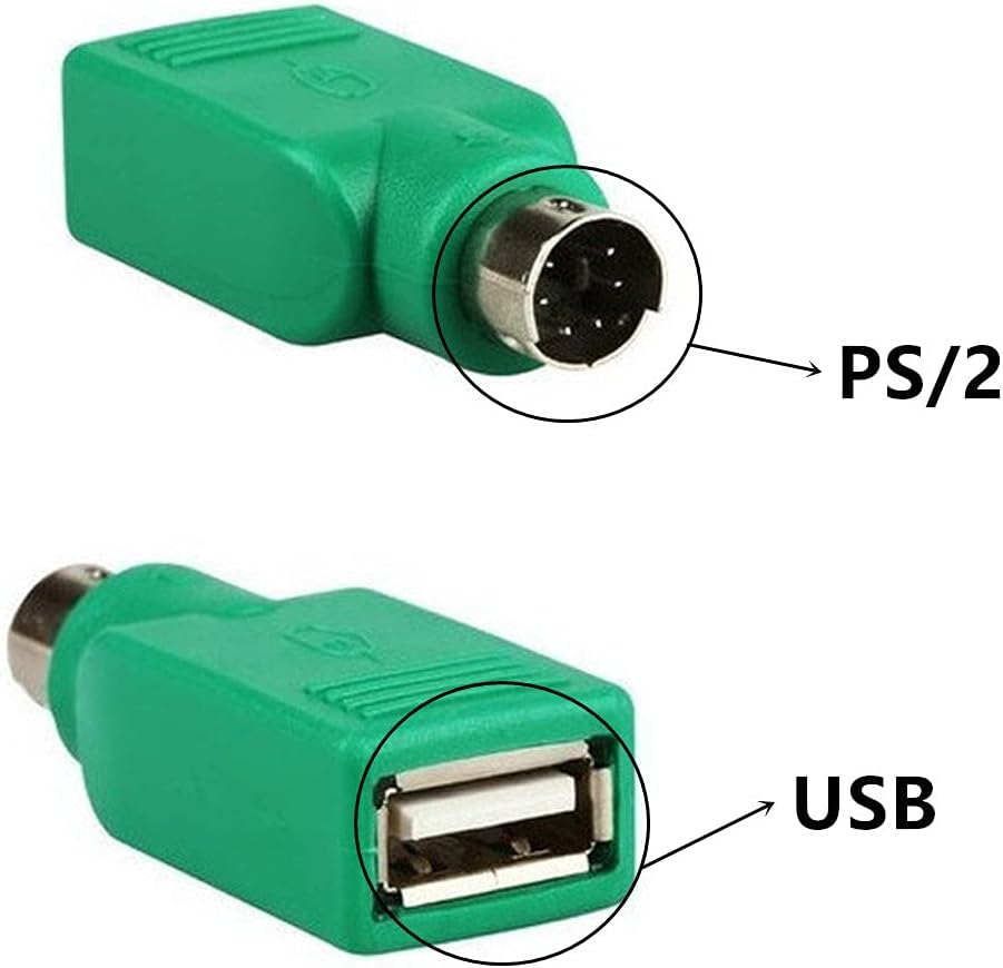 6 Pieces PS2 to USB Female PS/2 Adapter PS2 Male to USB Female