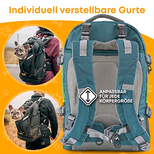 Schleppo Hunderucksack bis 7kg | Rucksack für Hunde | Extrem hoher Atmungsaktiver Hunde Rucksack zum Wandern, Nahverkehr & Co | Transport-Rucksack Wasserdicht (Grün, Einheitsgröße)