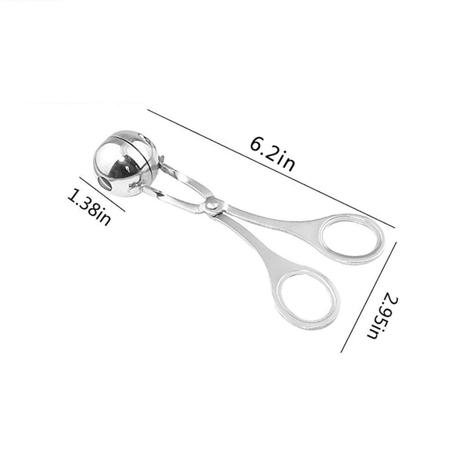 JINGYAN Pince à glaçons Stainless Steel Clamp Cake Popcorn Meat Ball Machine Melon Ball Biscuit Spoon Cake Rice Powder Ice Clamp Kitchen Tools