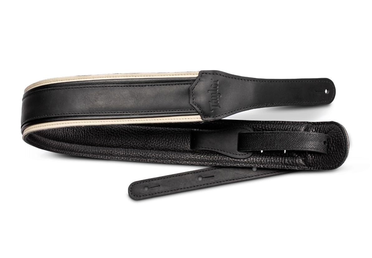 Taylor American Dream Gitarrengurt aus Leder, 6,3 cm, Weiß/Schwarz