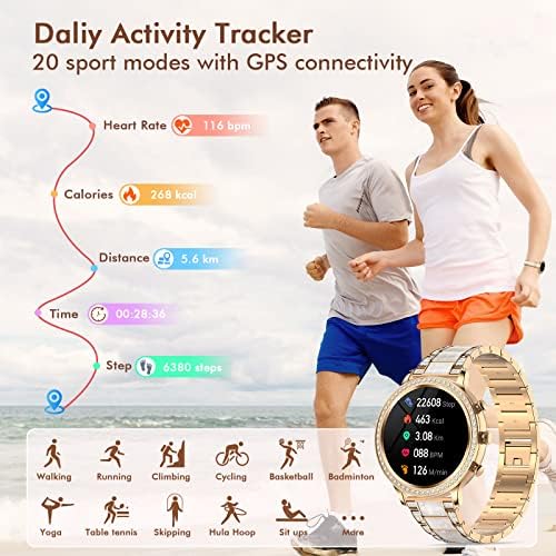 Smart Watch for Women, 1.32" Touch Screen Answer/Make Calls Smart Watch with Heart Rate Monitor, Sleep Monitor Blood Pressure Blood Oxygen Step Counter IP67 Waterproof Fitness Watch for IOS Android