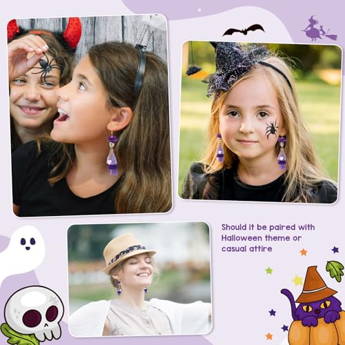 Artlunar Halloween Earring for Women, Funny Skeleton Rose Handmade Tassel Earrings Party Festival Jewelry Gift Fashion Accessories4