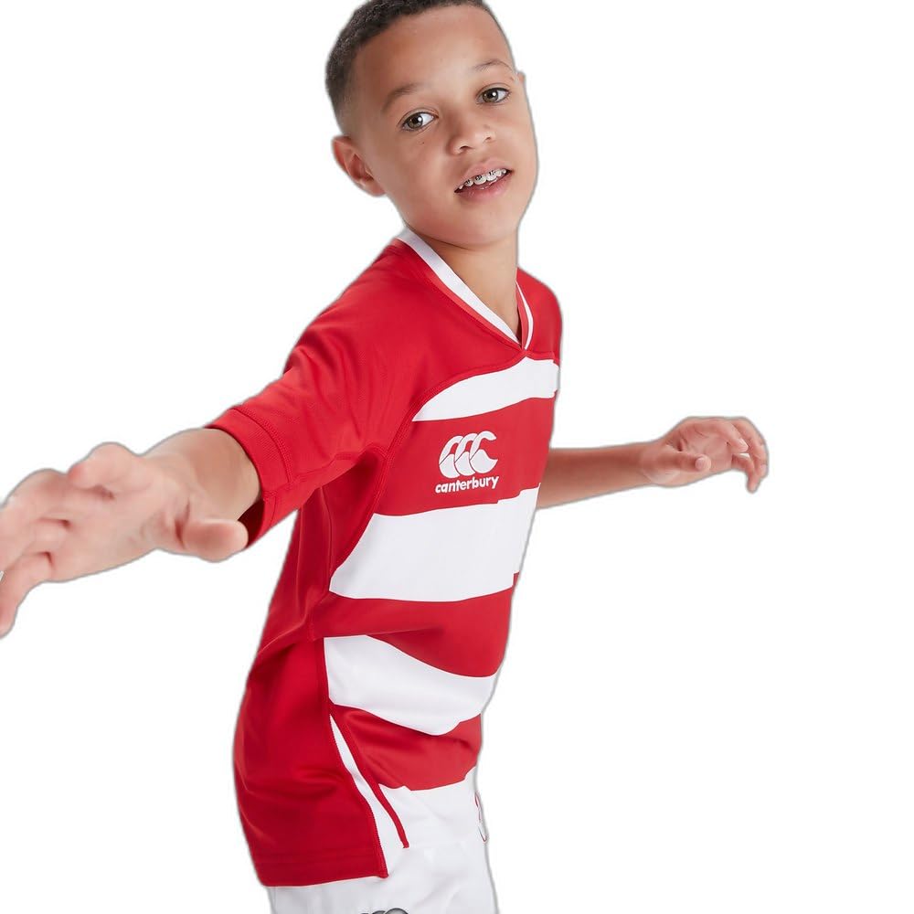 Canterbury Vapodri Evader Hooped Rugby Jersey Camiseta de Rugby. Niños (Pack de 1)