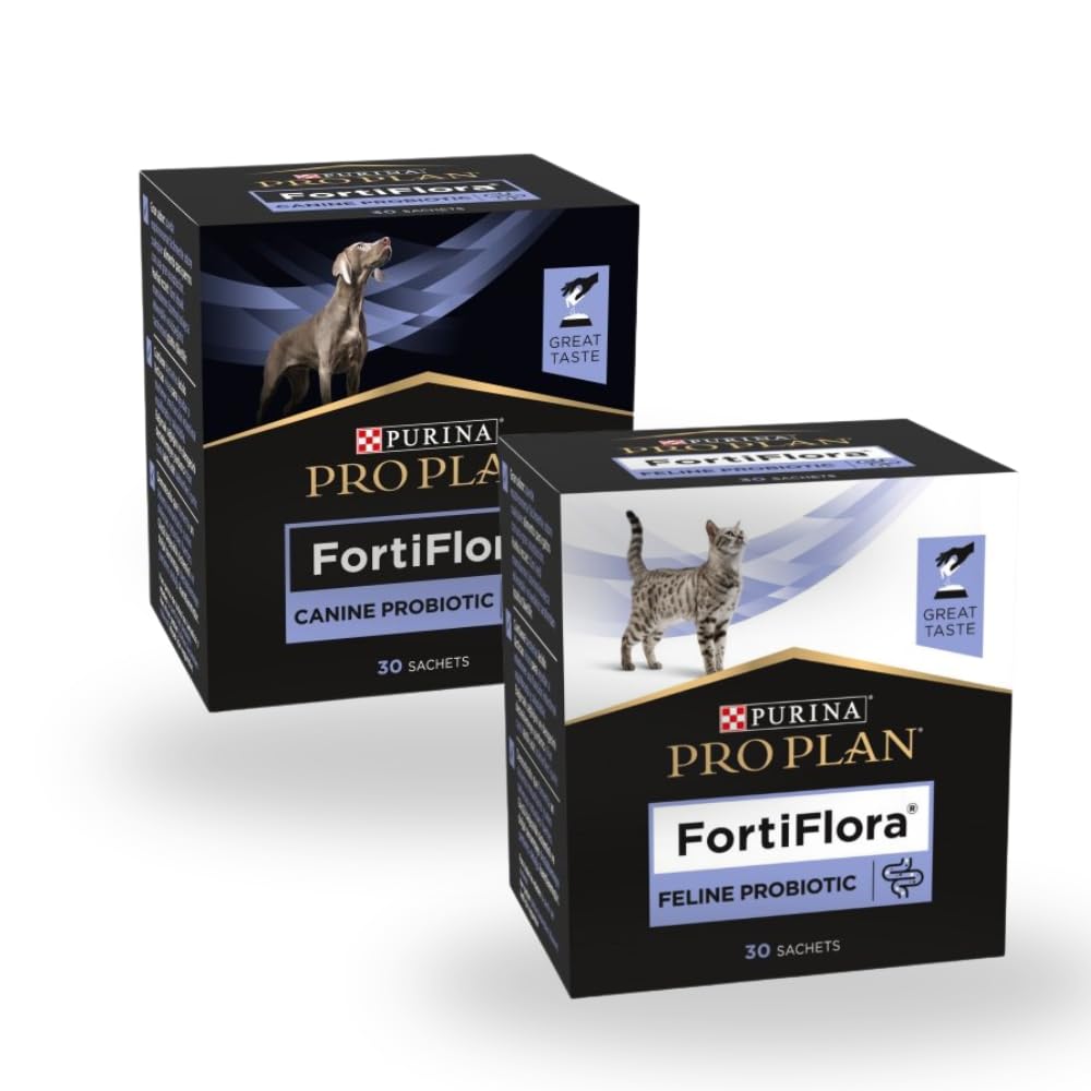 Suplemento Probiótico para Gatos y Perros, 30 Sobres por Caja, Pack Combinado Felino y Canino | Ahorra ccomprando Este Pack Combinado para Perros y Gatos | Salud digestiva para Tus Mascota