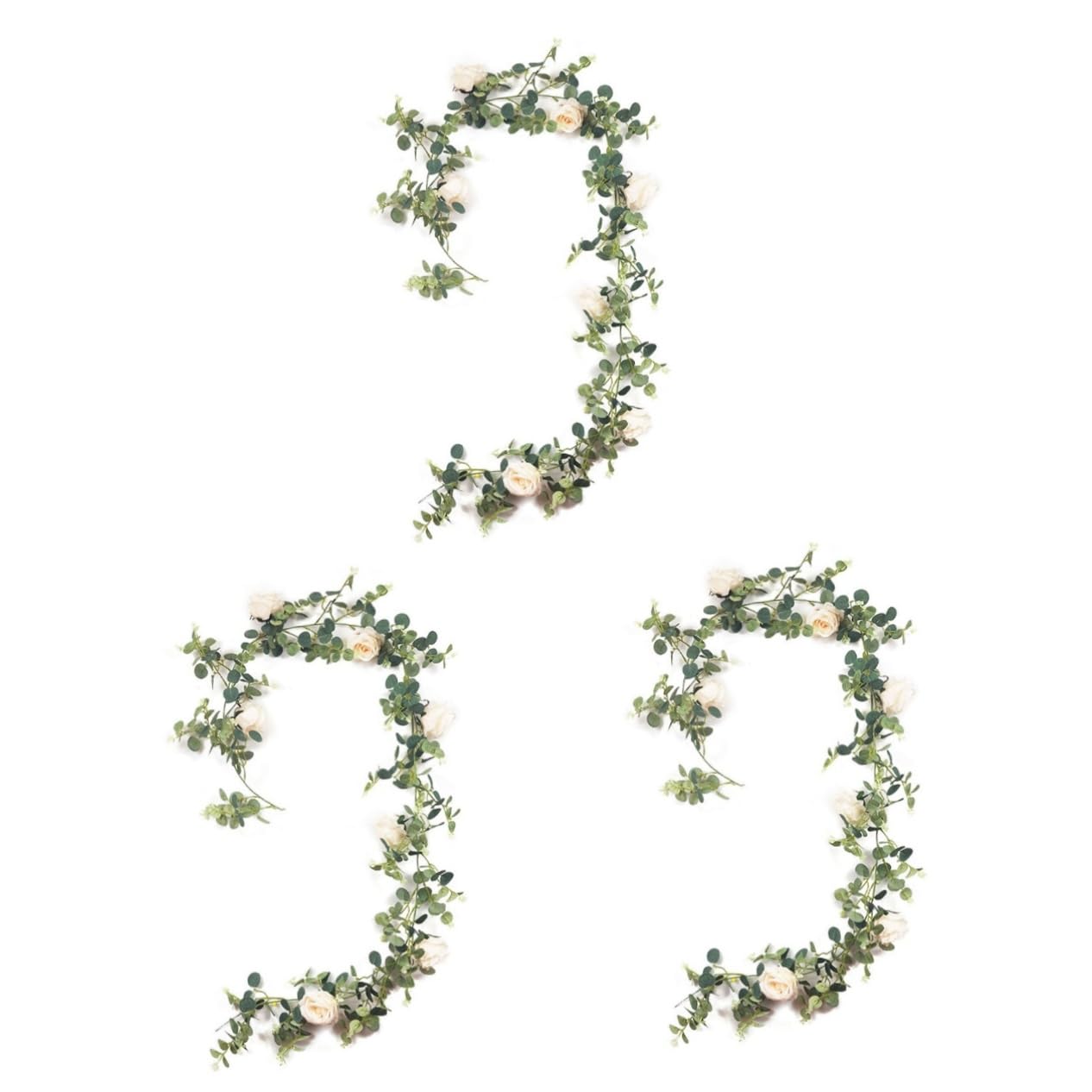 Cabilock 3stücke Künstliche Rattan Girlande Mit Rosen Dekoration Für Hochzeiten Partys Und Wohnräume Hängende Blumen Für Türen Und Spiegel Umweltfreundliches Material Leicht Zu